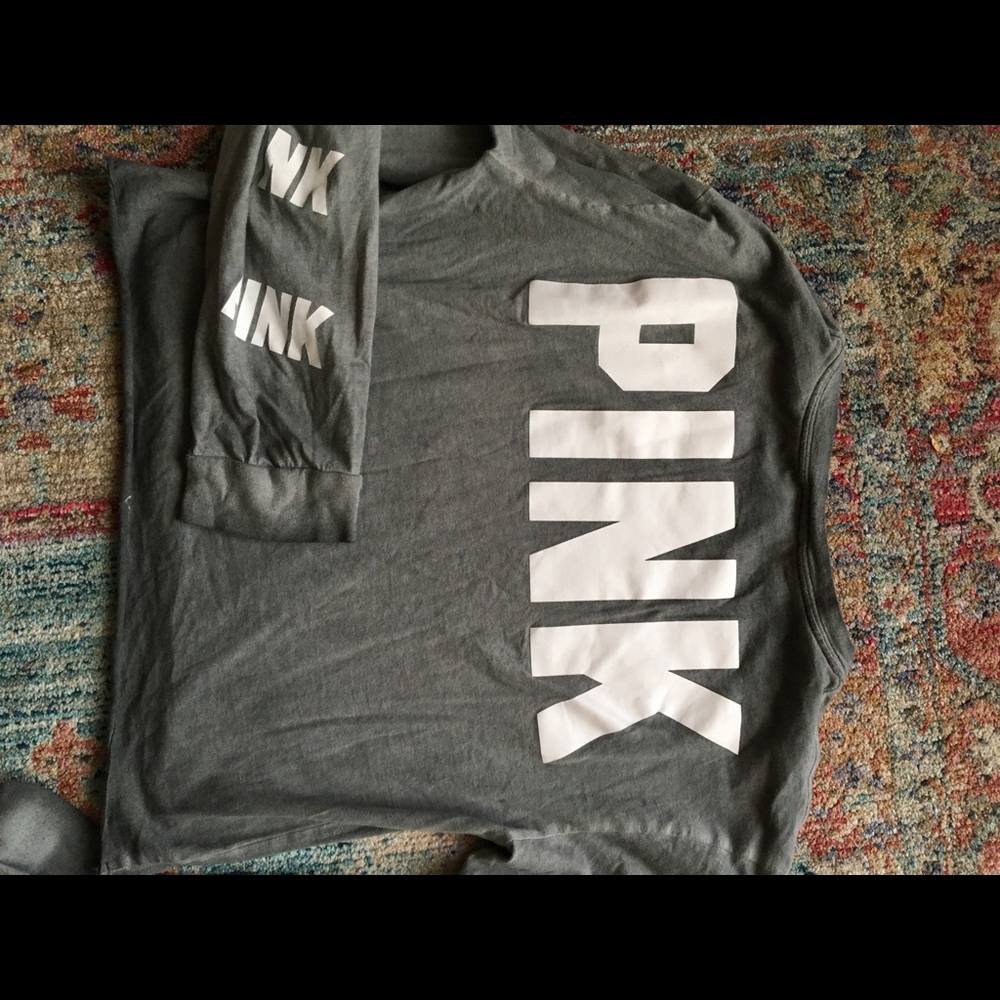 Super long sleeve crop top by Victoria Secret